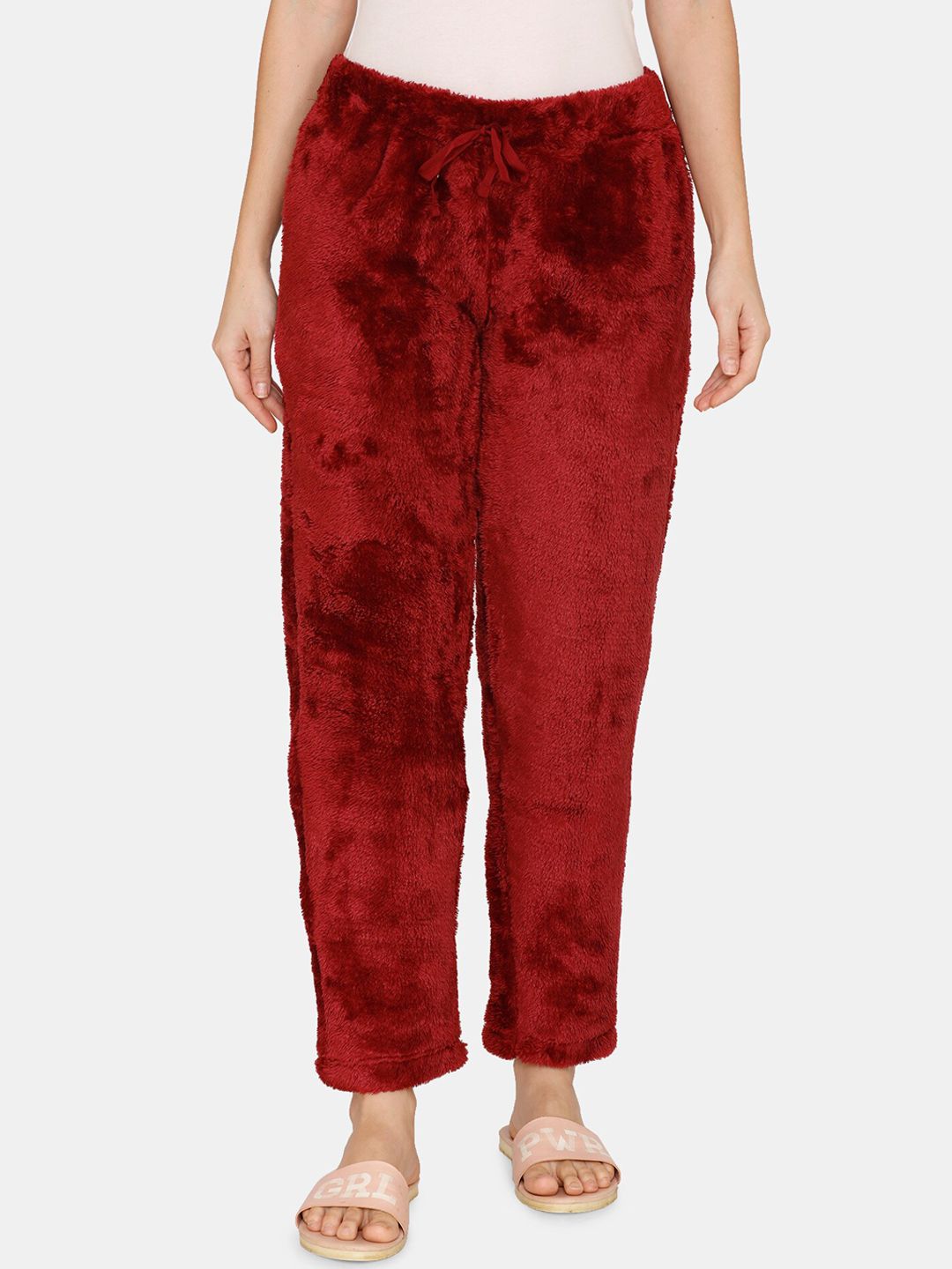Zivame Women Maroon Solid Lounge Pant Price in India