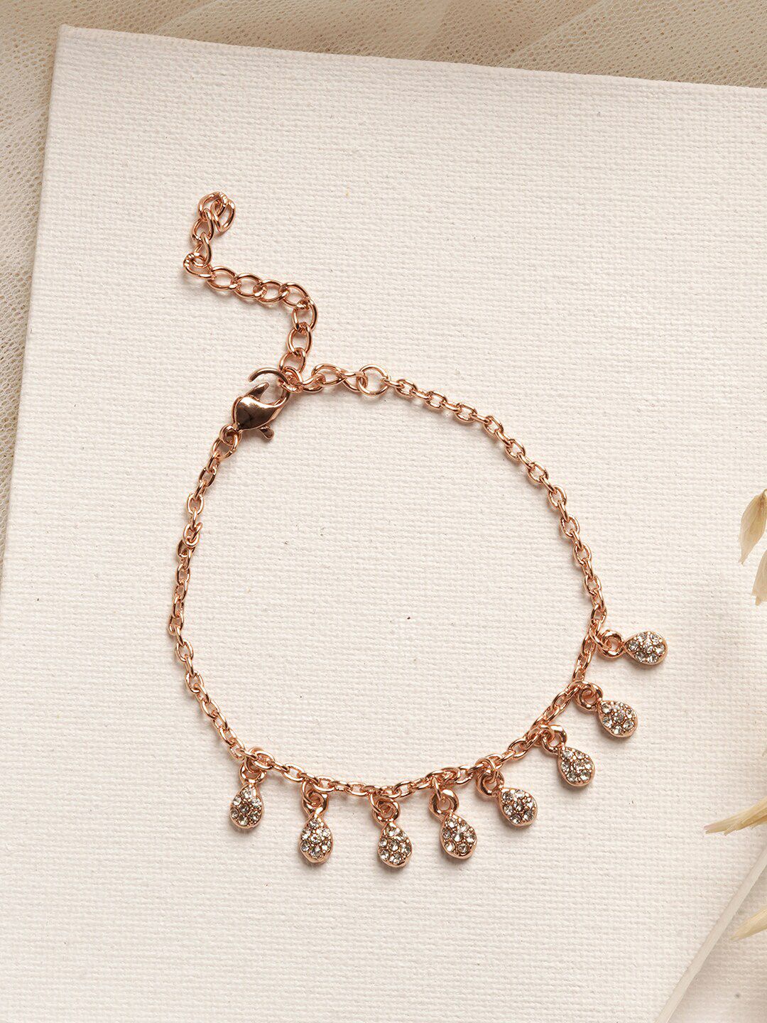 JOKER & WITCH Women Rose Gold Brass Charm Bracelet Price in India