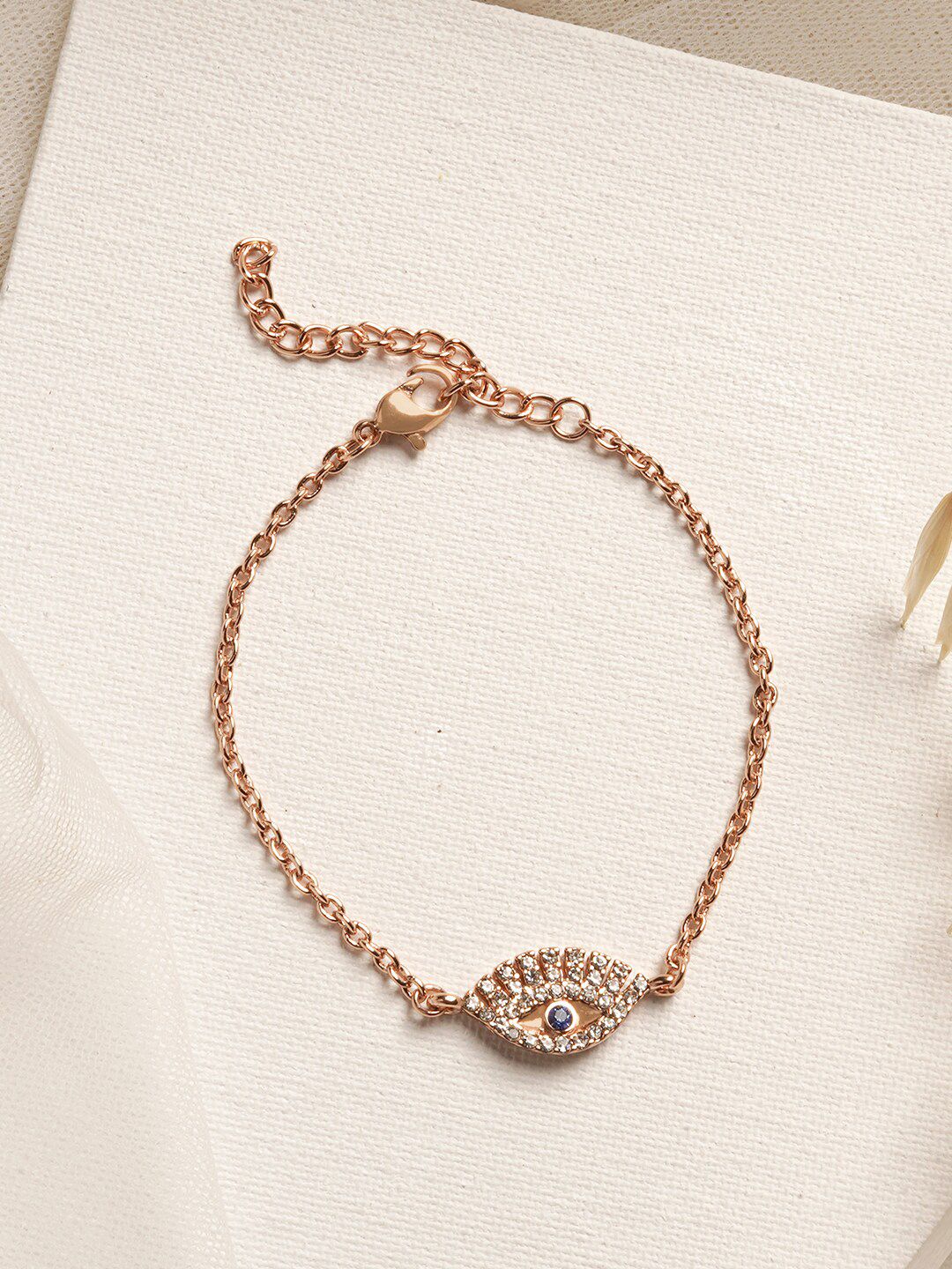 JOKER & WITCH Women Gold-Toned Glare Evil Eye Bracelet Price in India