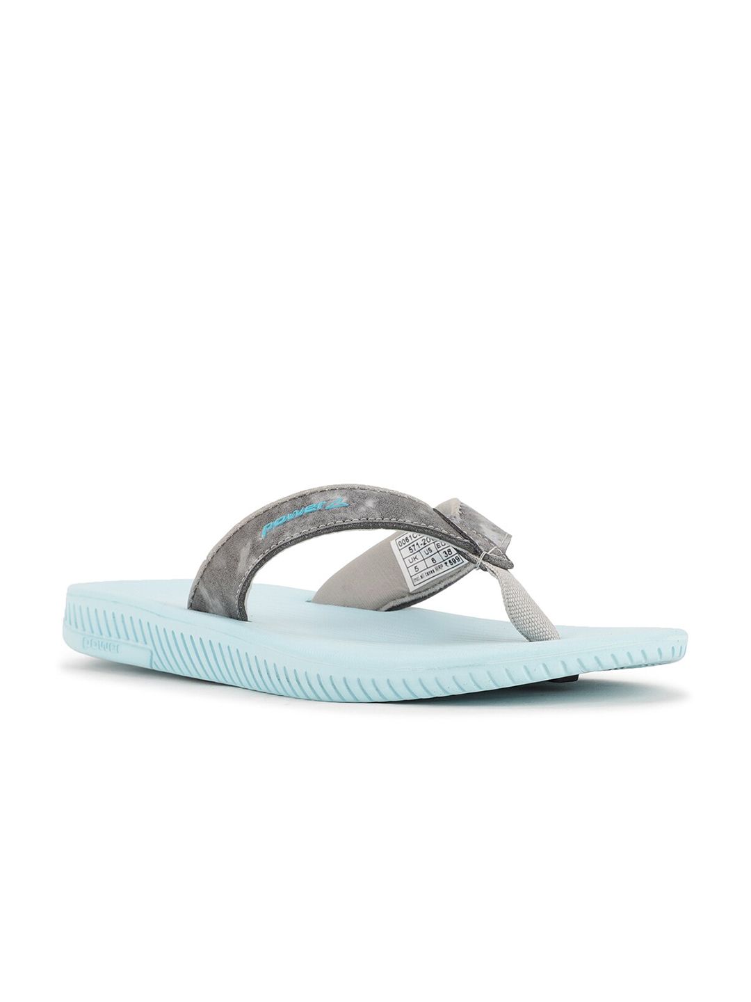 Power Women Grey & Blue Room Slippers Price in India