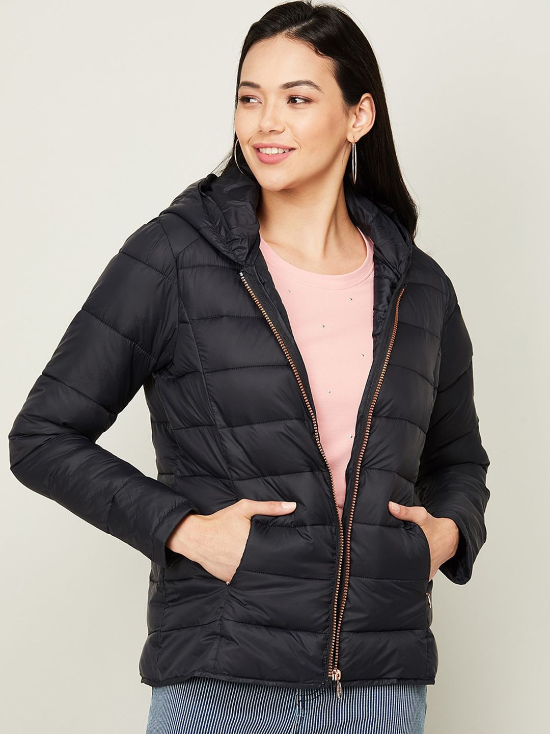 Bossini Women Black Padded Jacket Price in India