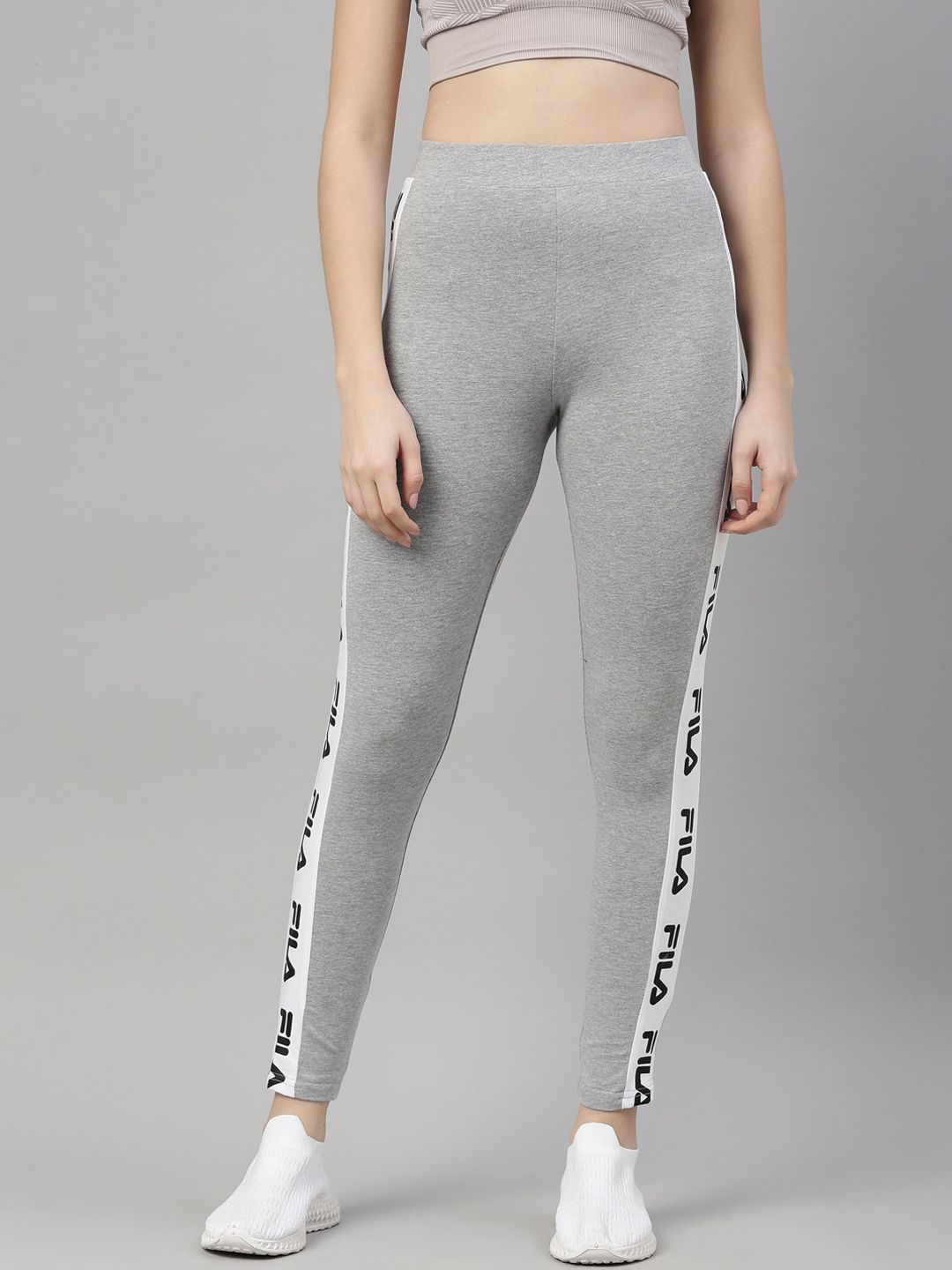 FILA Women Grey Solid Track Pants Price in India