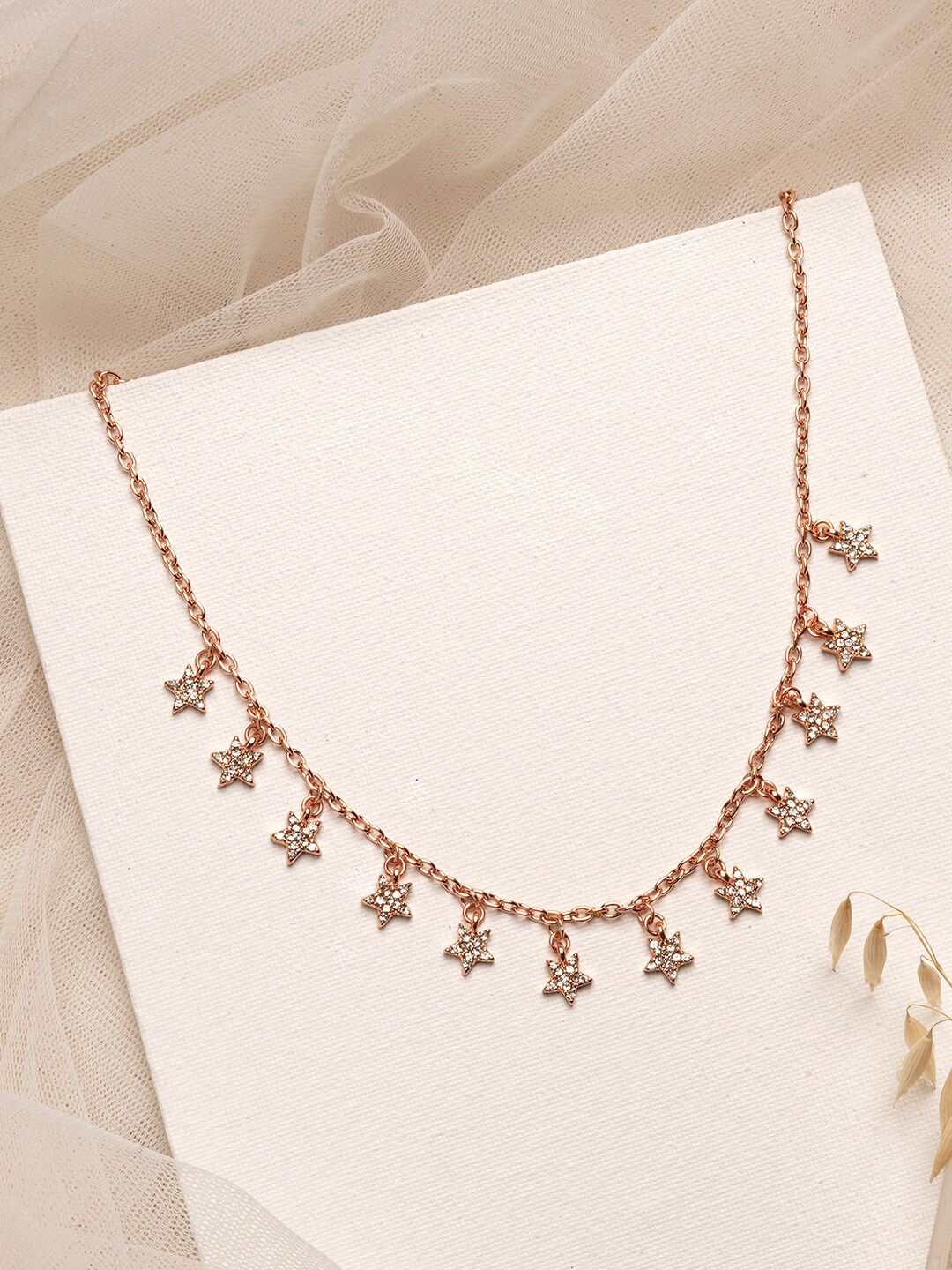 JOKER & WITCH Gold-Toned & White Midnight Star Necklace Price in India