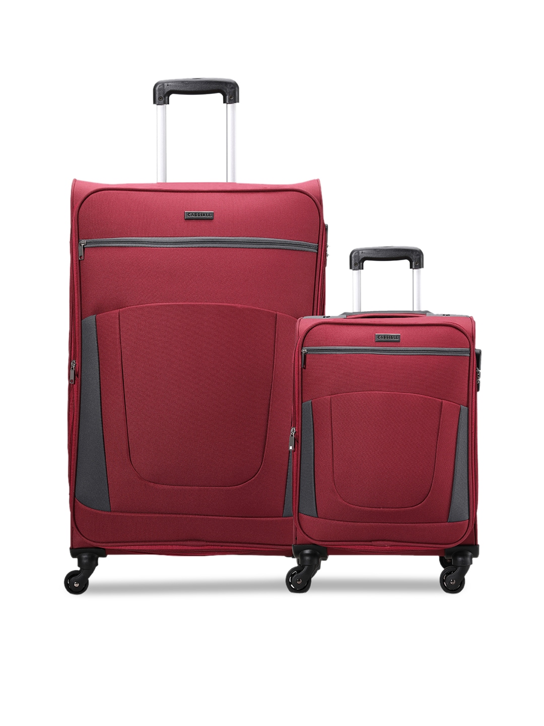 CARRIALL Set of 2 Red Luggage Bags- Large & Small Price in India