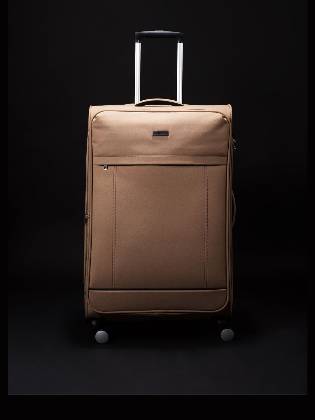 CARRIALL Beige Solid Soft-Sided 360 Degree Rotation Large Trolley Suitcase Price in India