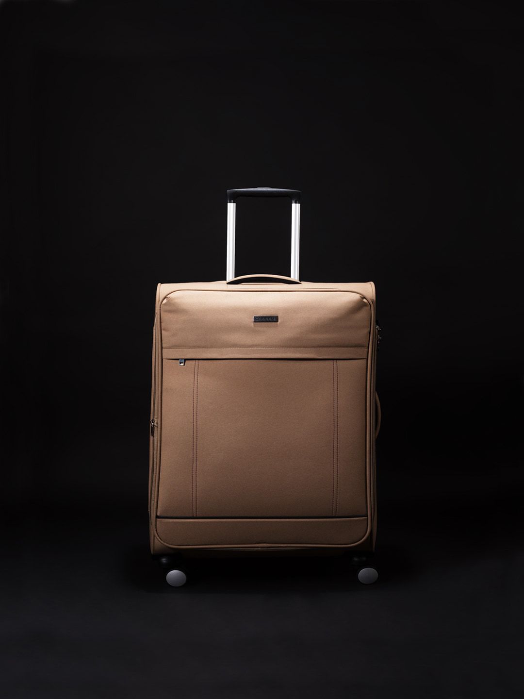 CARRIALL Beige Solid Soft-Sided 360 Degree Rotation Cabin Trolley Suitcase Price in India