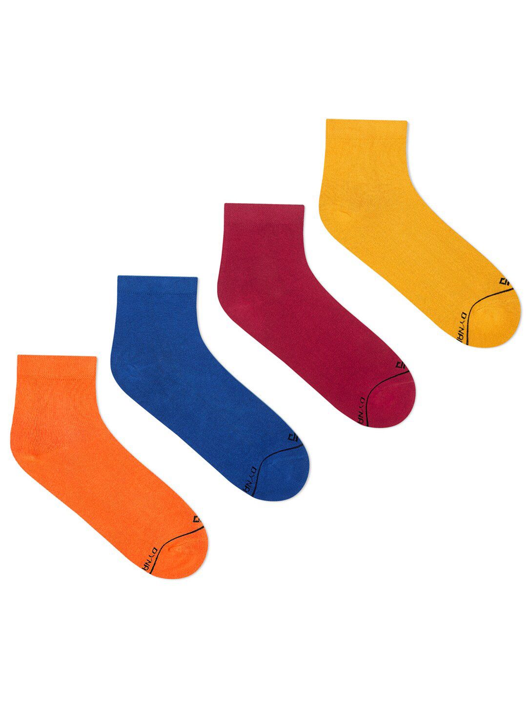 Dynamocks Men Pack of 4 Orange & Blue Ankle Length Socks