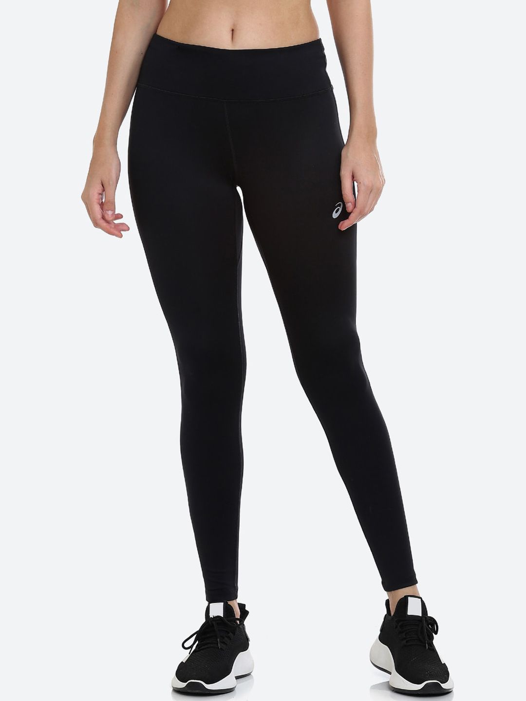 ASICS Women Black Solid Silver Tights Price in India