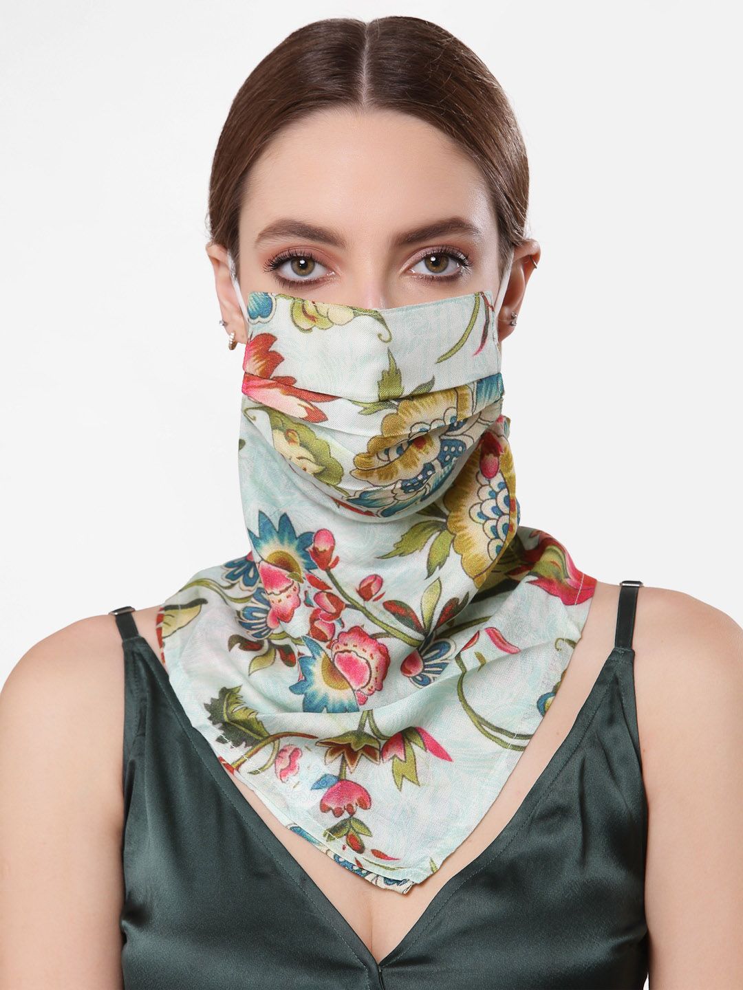 Anekaant Women Multicolored Floral Printed 3-Ply Fashion Mask Price in India