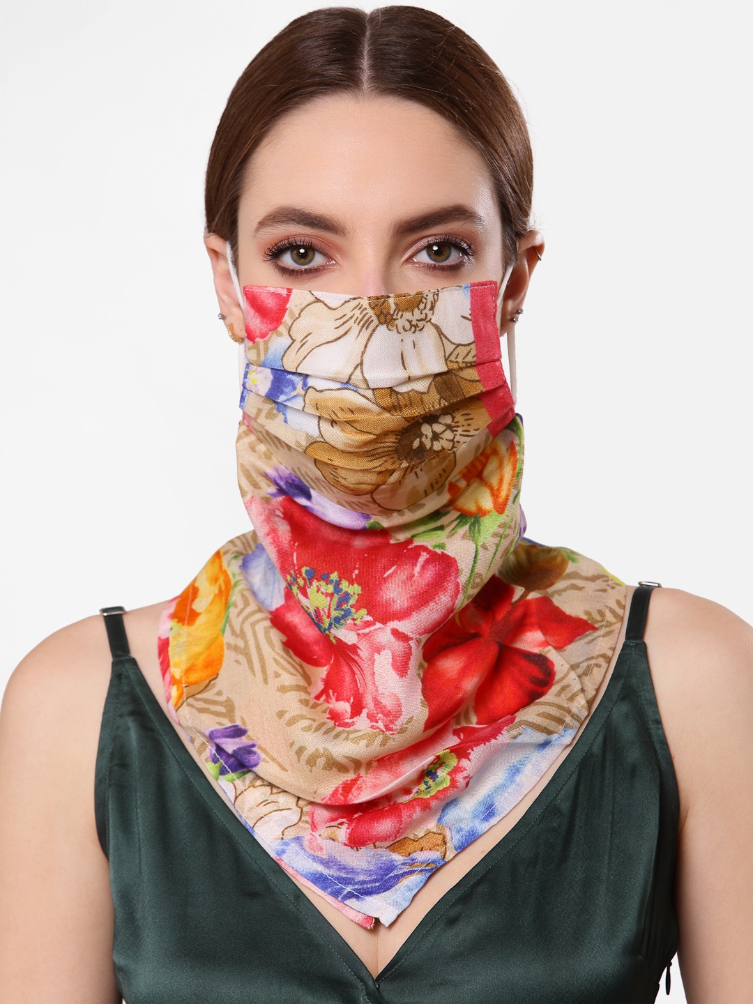 Anekaant Multicolored Floral Printed 3-Ply Fashion Mask Price in India