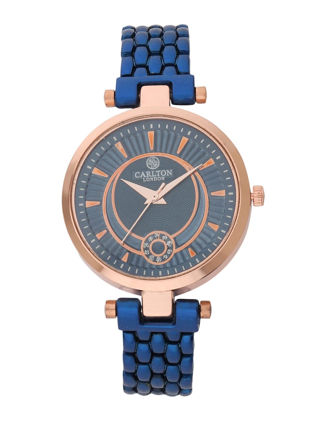 Carlton London Women Blue Dial & Blue Stainless Steel Bracelet Style Straps Analogue Watch Price in India