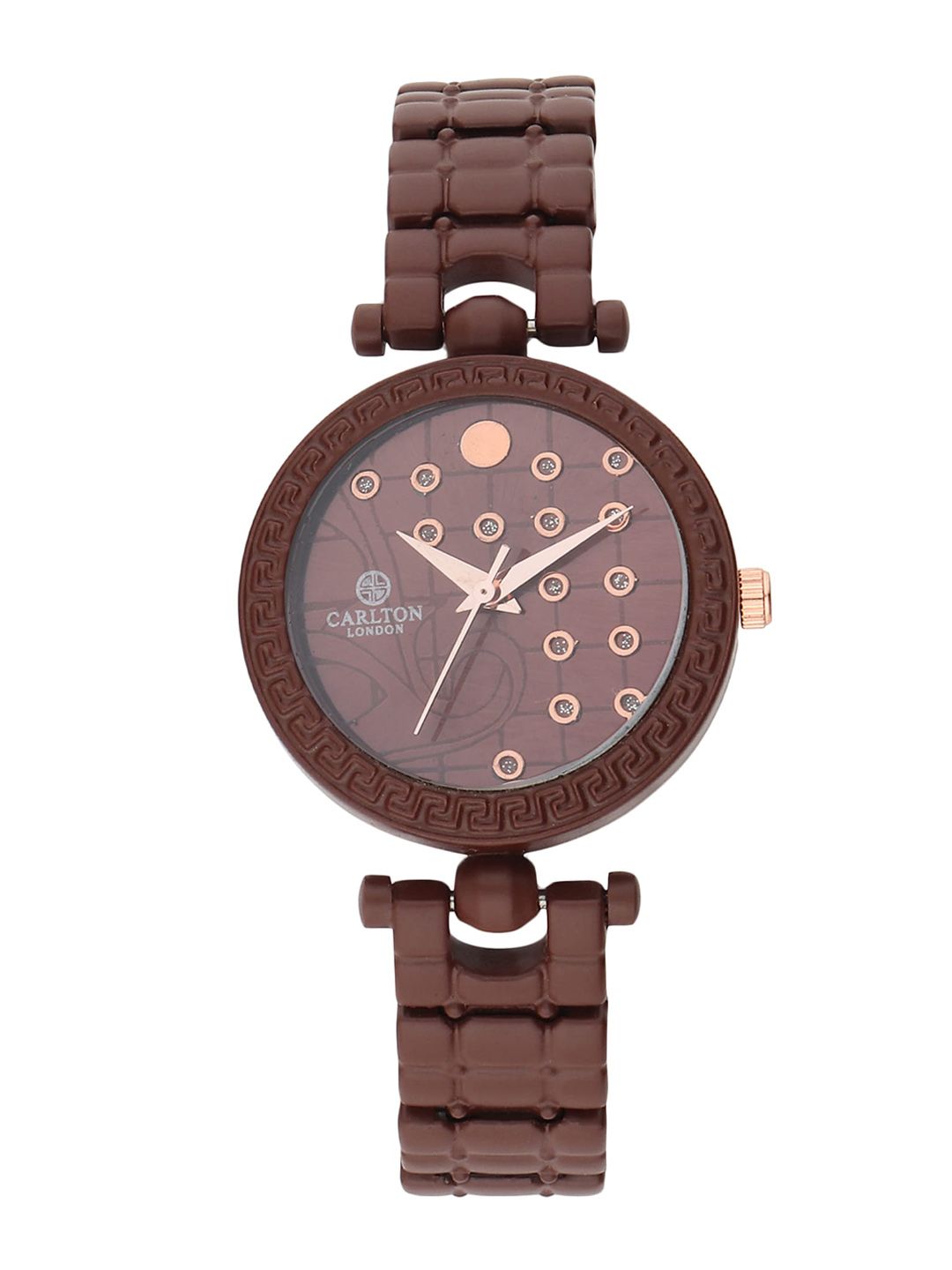 Carlton London Women Brown Dial & Brown Analogue Watch CL062BR3 Price in India