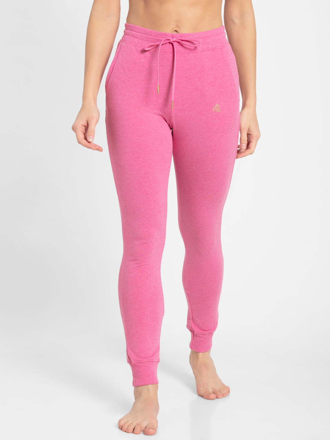 Jockey Women Pink Slim Fit Lounge Pants 1323-0103 Price in India