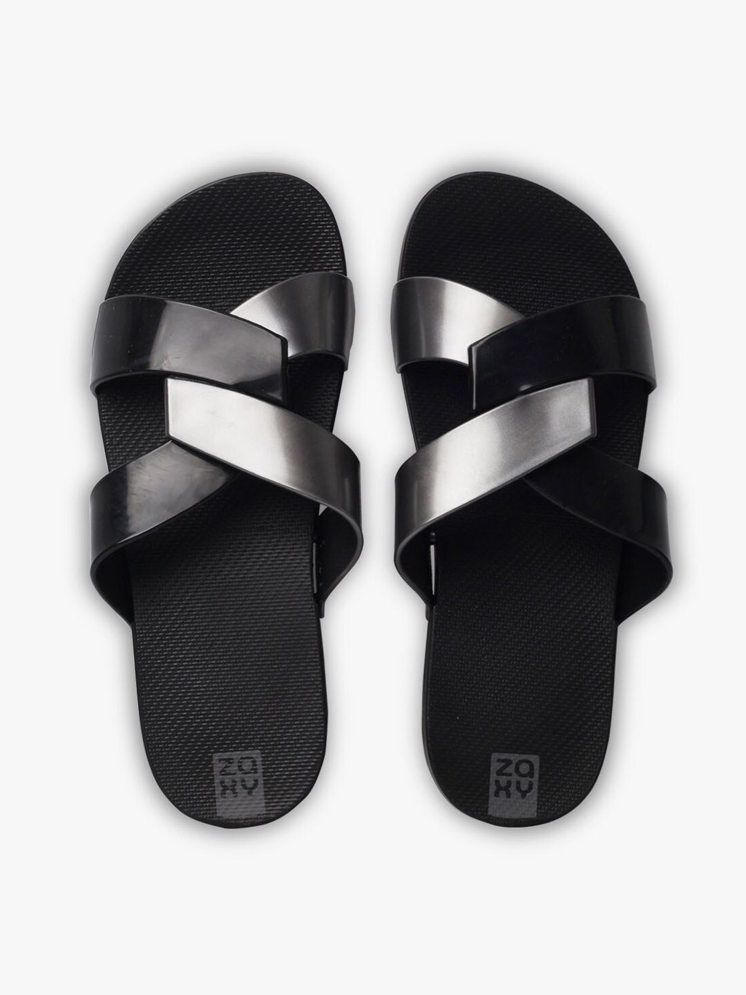 Zaxy Women Black Thong Flip-Flops Price in India