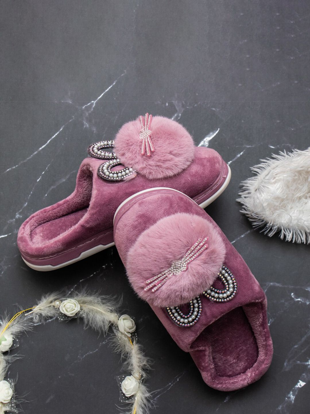 Brauch Women Purple Room Slippers Price in India