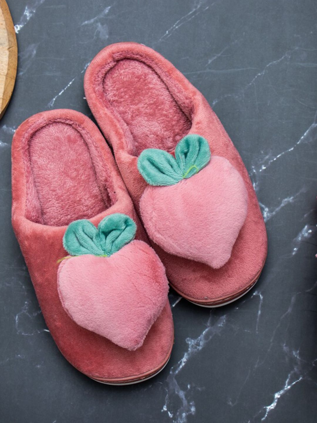 Brauch Women Pink & Green Room Slippers Price in India