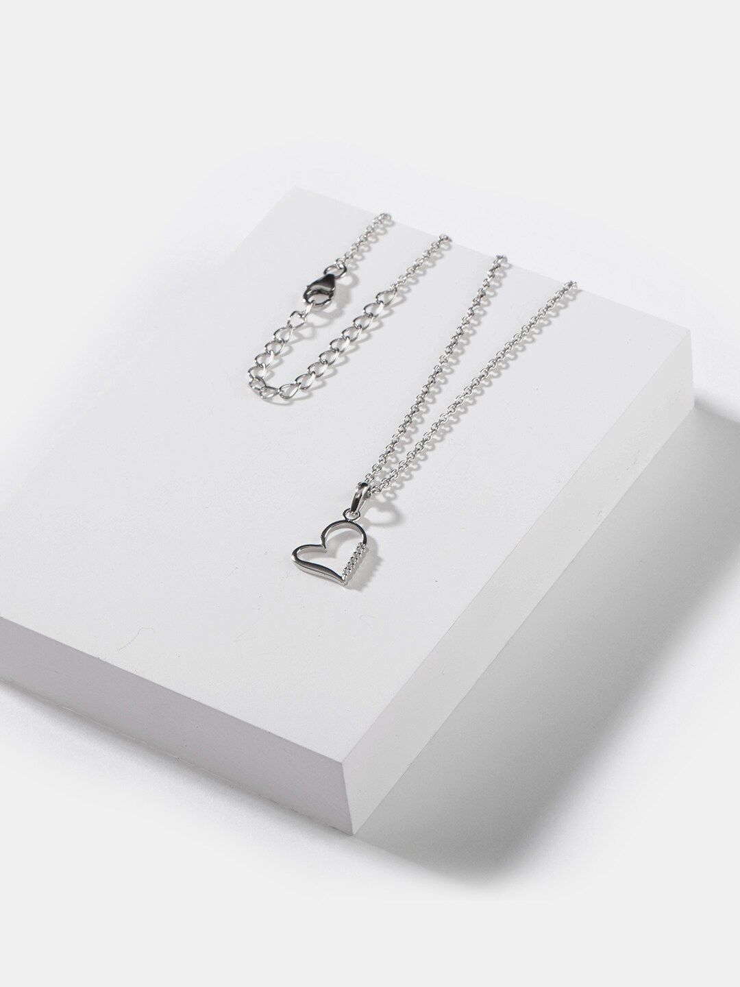 SHAYA 925 Sterling Silver On My Sleeve Heart Pendant Necklace Price in India