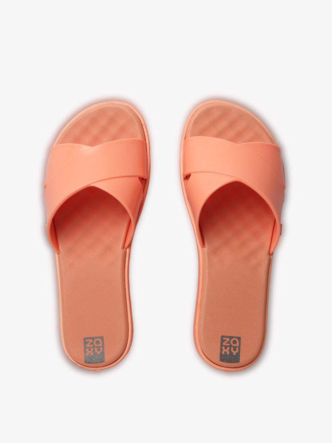 Zaxy Women Orange Solid Sliders Price in India