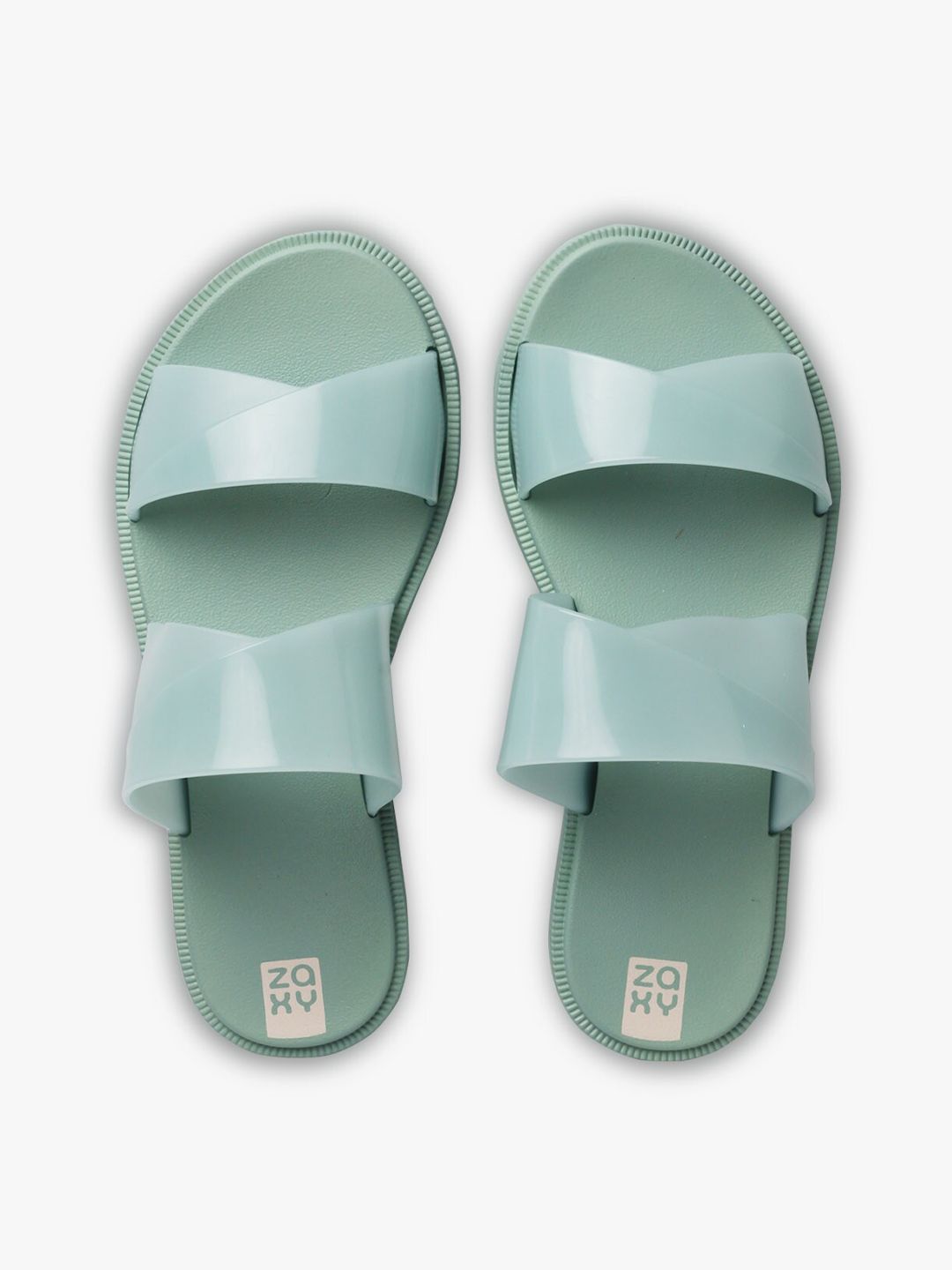 Zaxy Women Green Slip-On Flip Flop Price in India