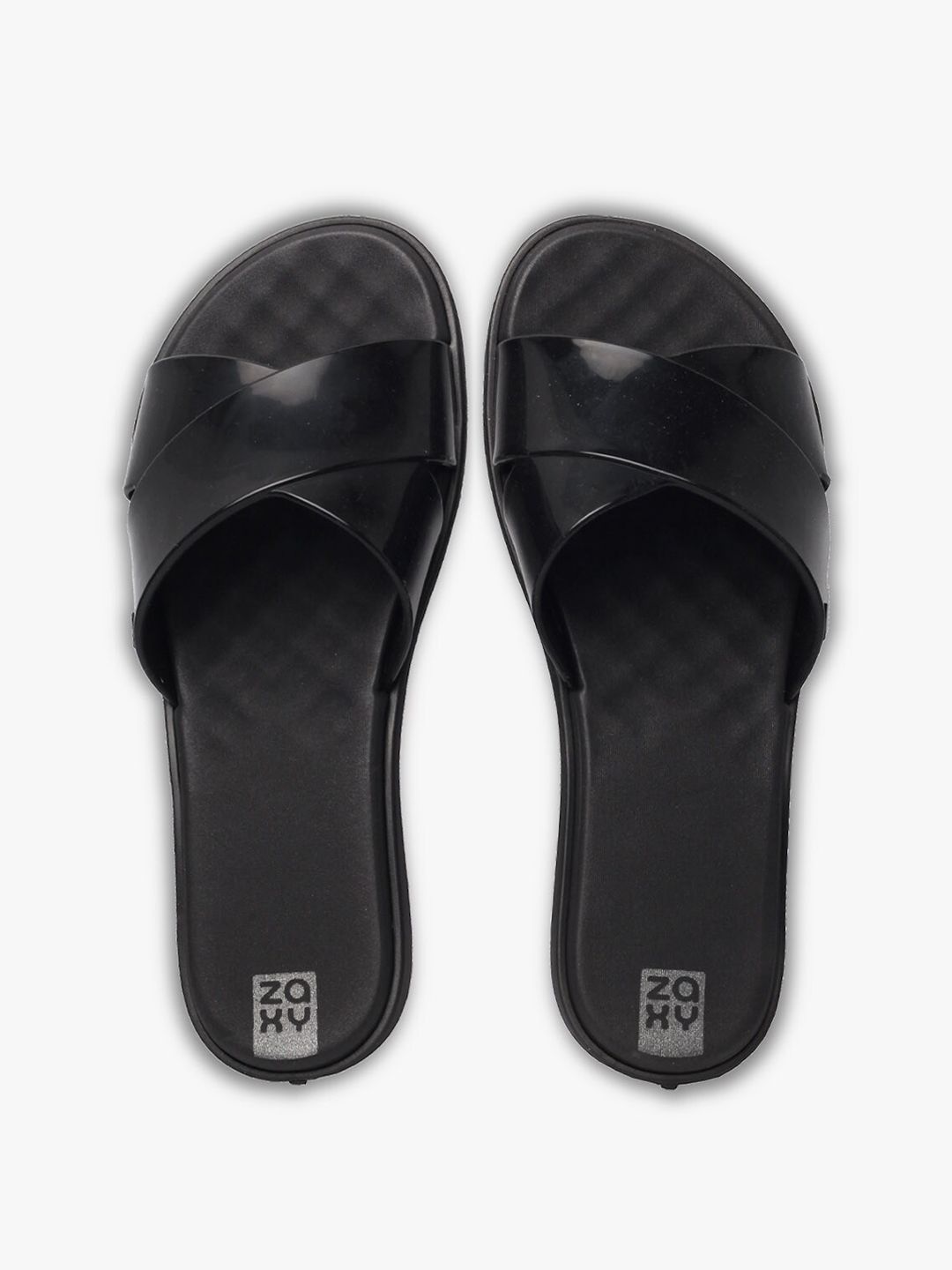 Zaxy Women Black Thong Flip-Flops Price in India