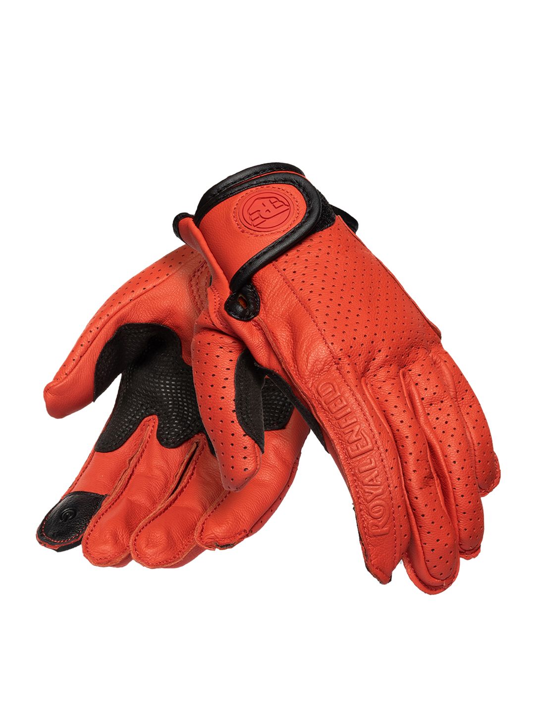 Royal Enfield Women Red & Black Coloublocked Leather Riding Gloves Price in India