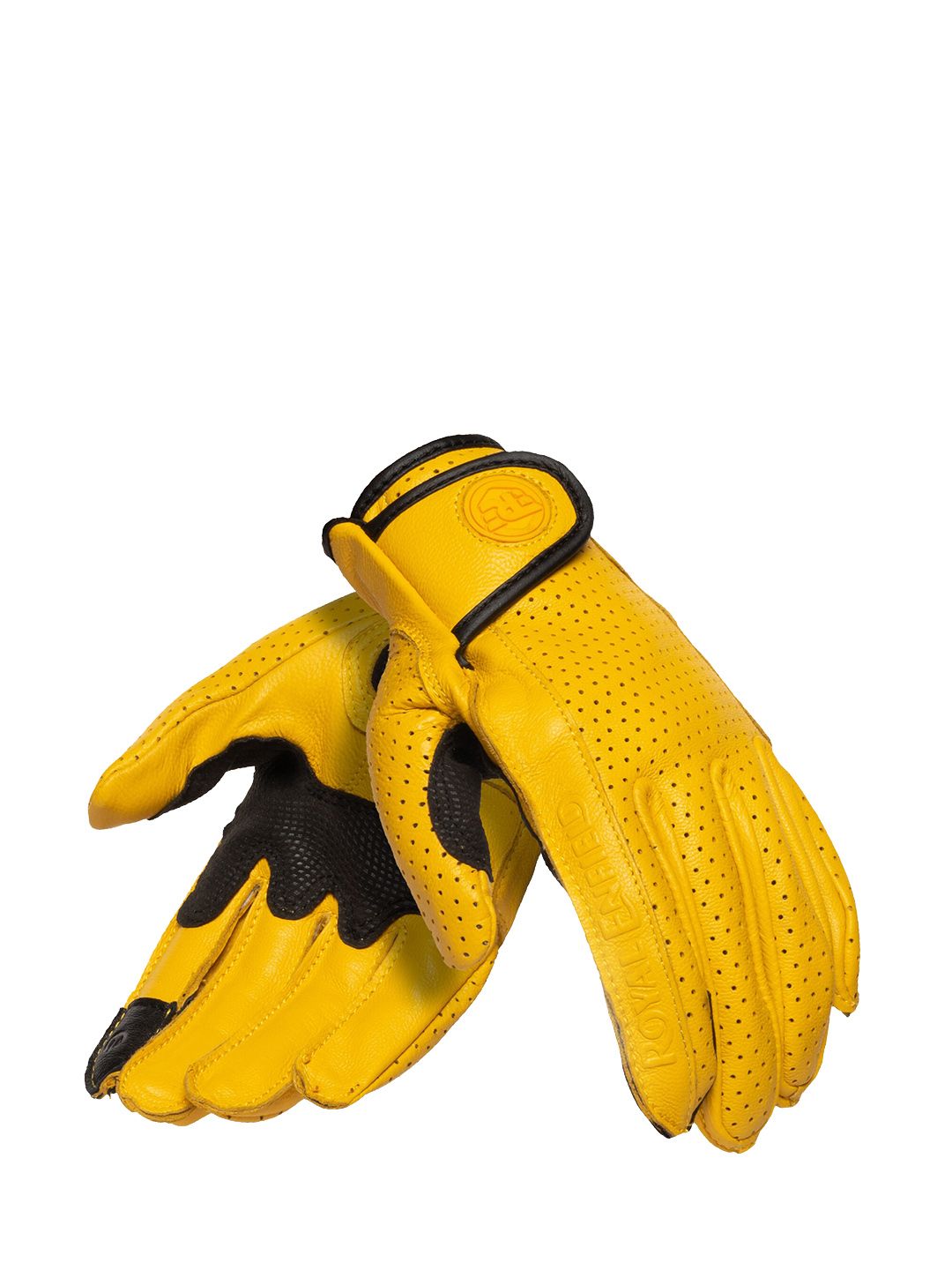 Royal Enfield Women Yellow & Black Textured Leather Riding Gloves Price in India