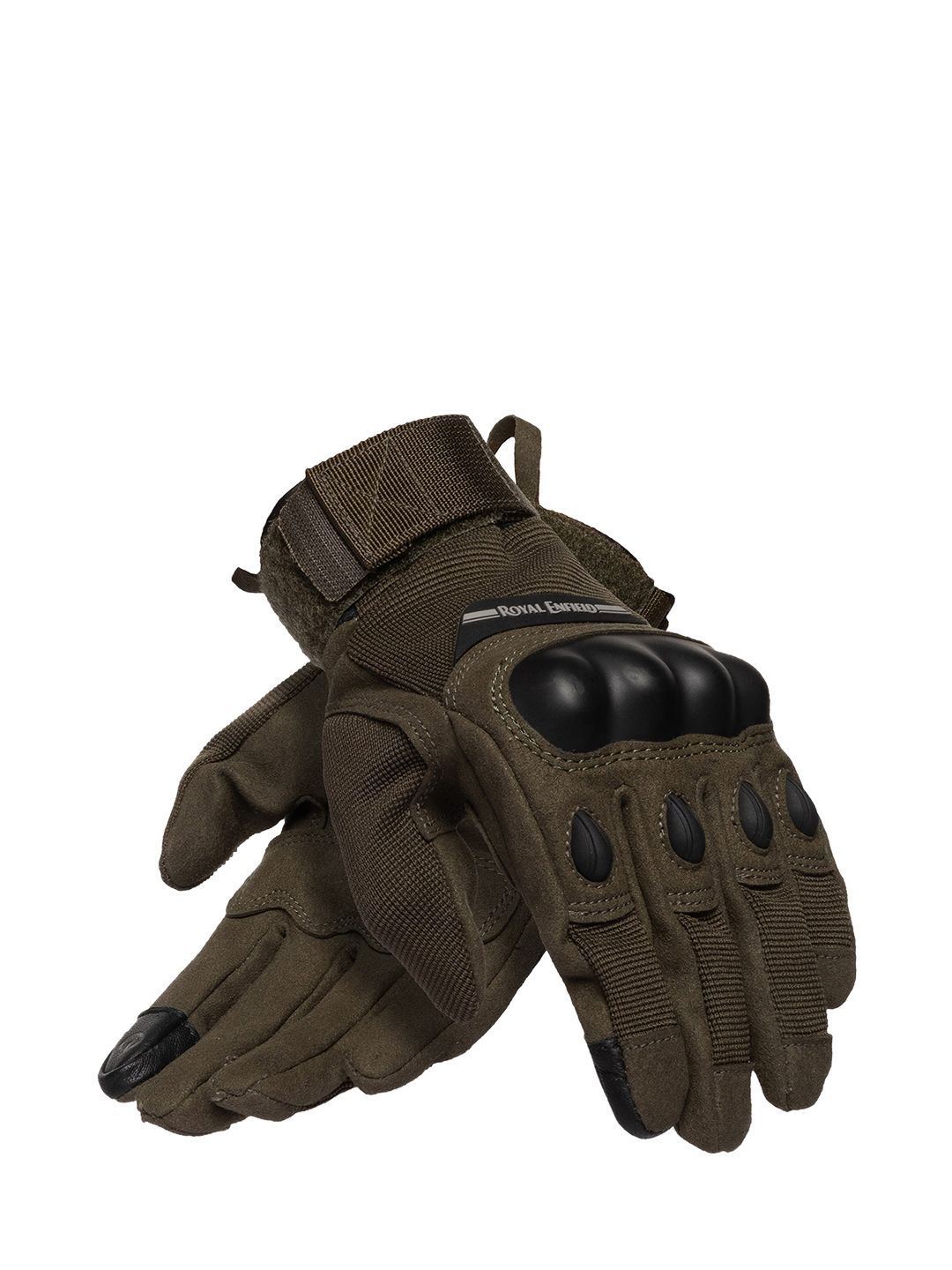Royal Enfield Women Olive-Green & Black Textured Riding Gloves Price in India