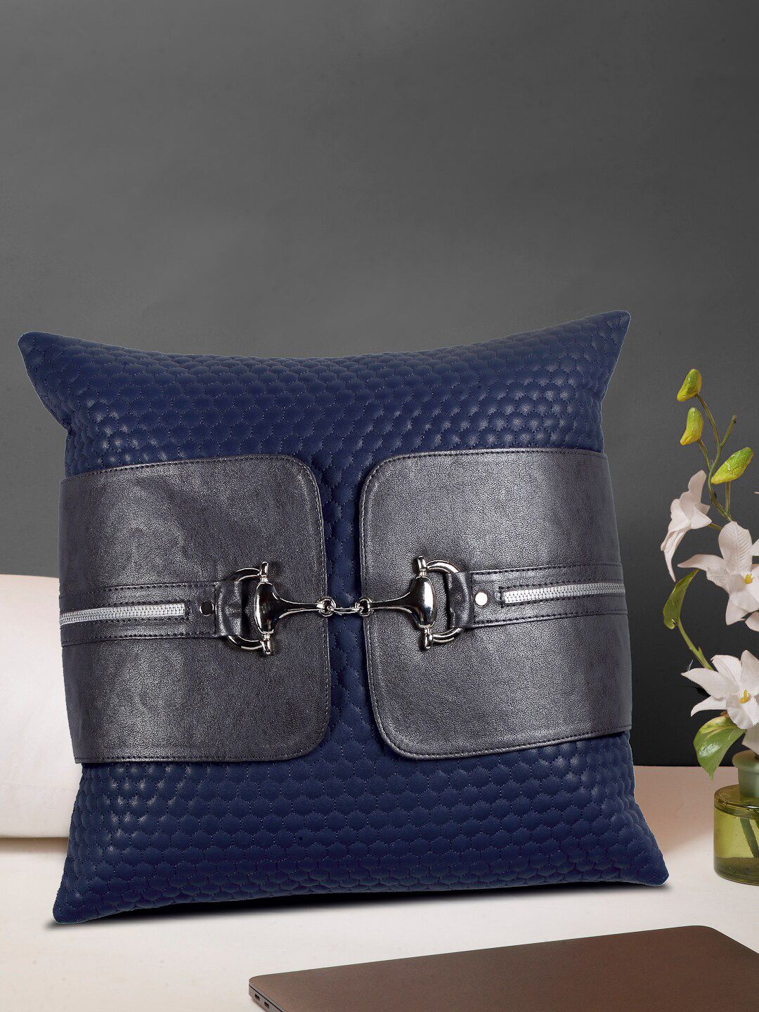 IMUR Blue Square Cushion Covers Price in India
