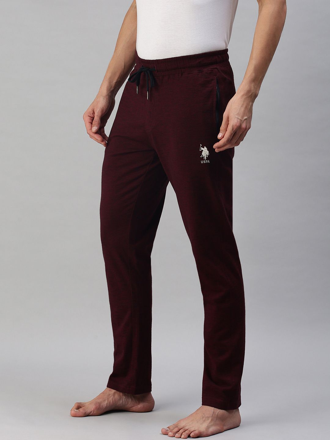 U.S. Polo Assn. Men Red Solid Lounge Pants