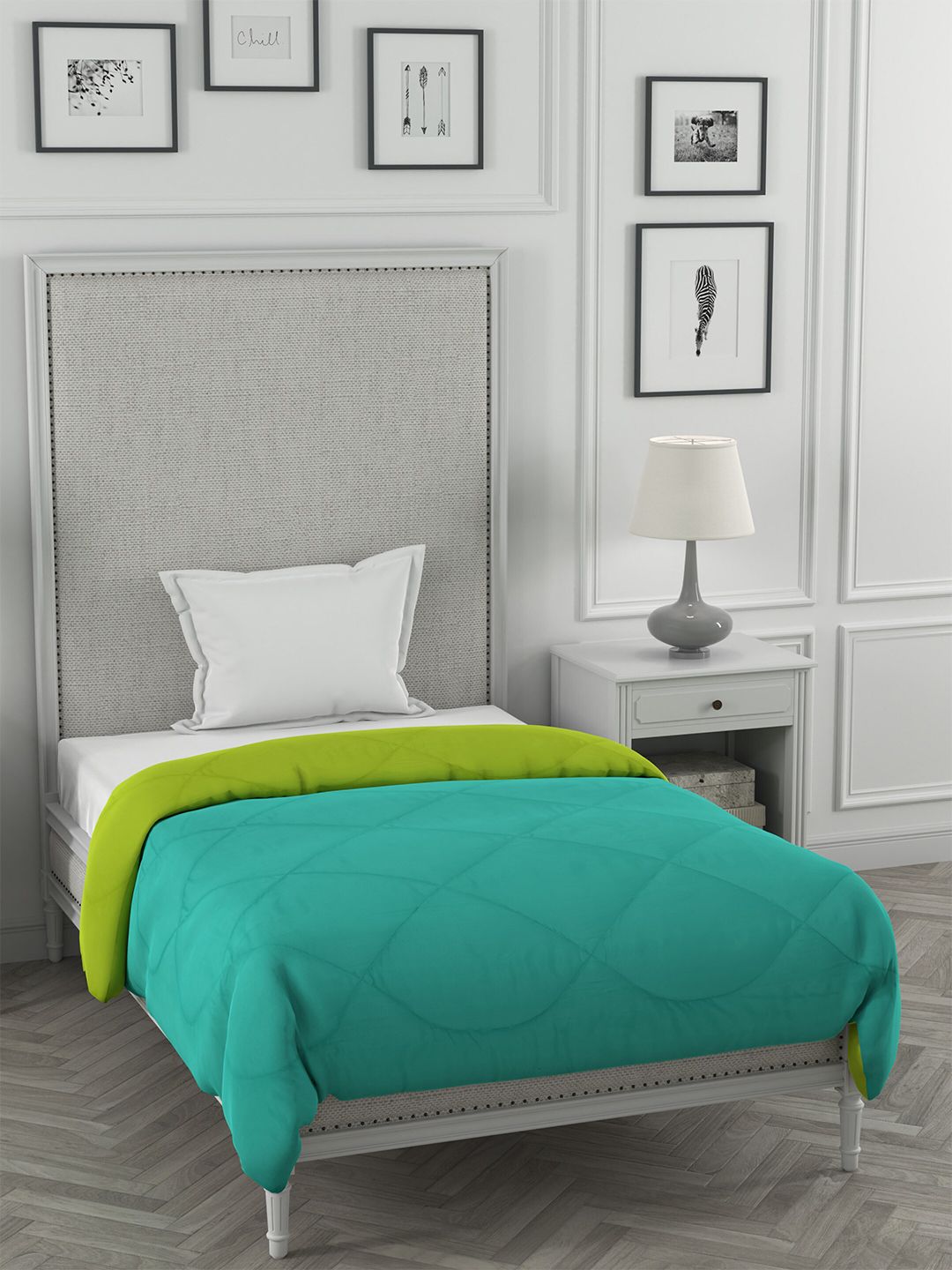 JAIPUR FABRIC Green Microfiber Heavy Winter 250 GSM Single Bed Comforter Price in India