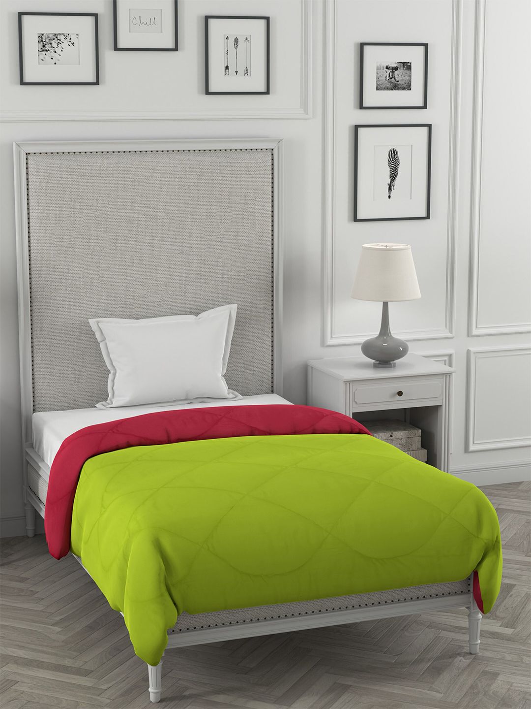 JAIPUR FABRIC Green Microfiber Heavy Winter 250 GSM Single Bed Comforter Price in India