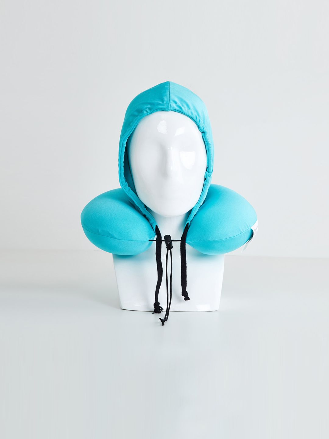Home Centre Teal Blue Memory Foam Neck Pillow with Hoodie Price in India