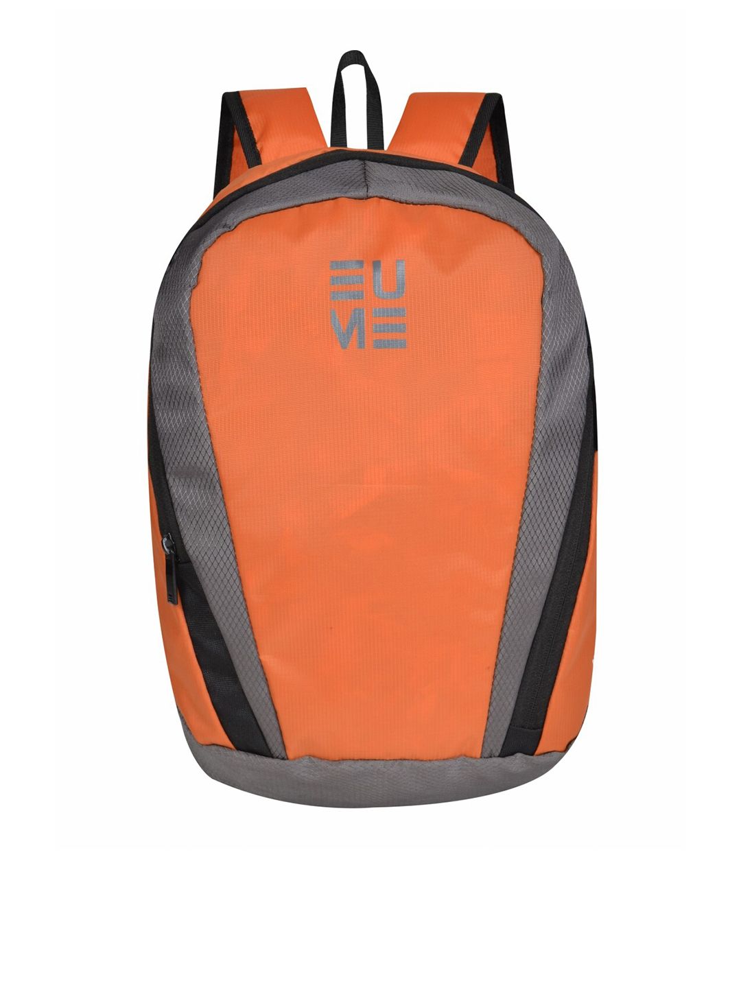 EUME Unisex Orange & Grey Brand Logo Backpack Price in India