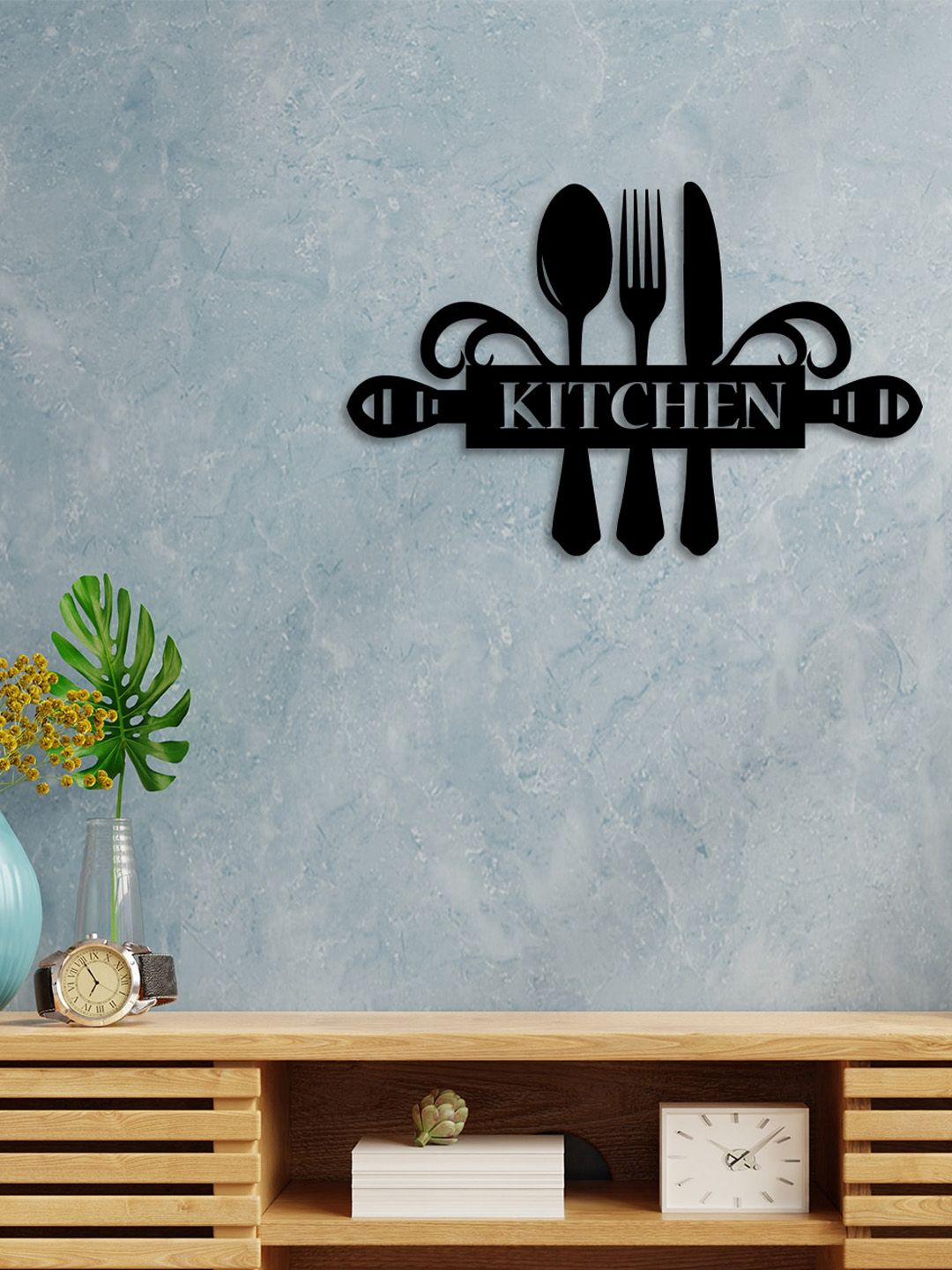 Art Street Black Kitchen Design Wall Decor Price in India