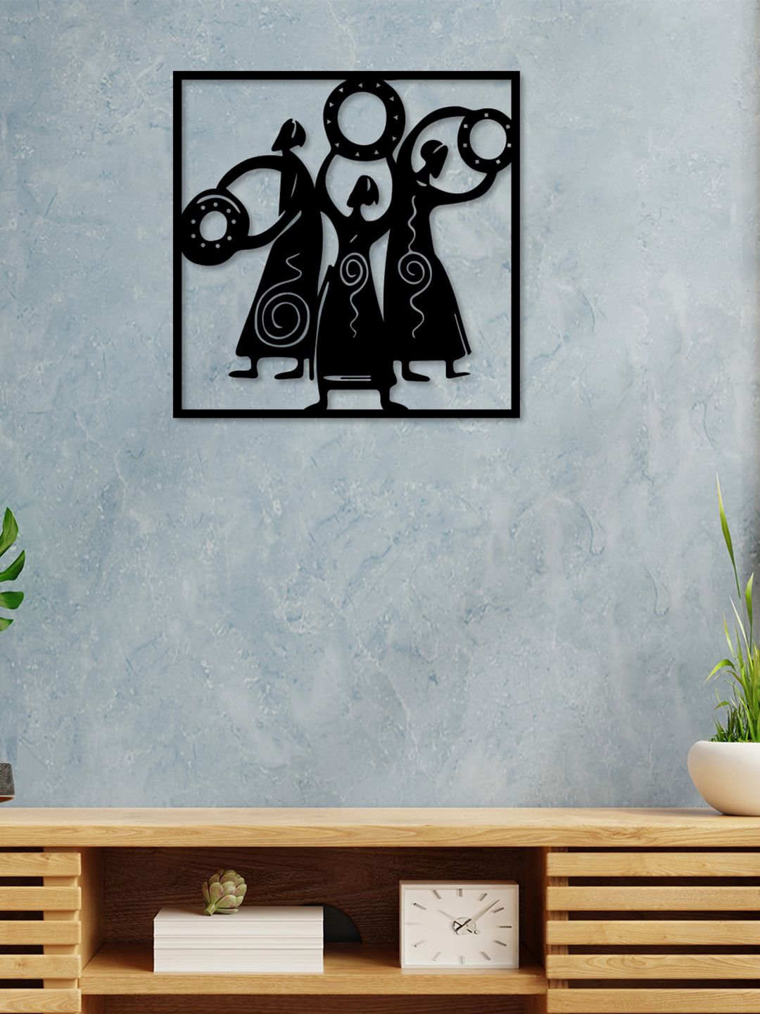 Art Street Black Folk Dance Design MDF Wall Decor Price in India