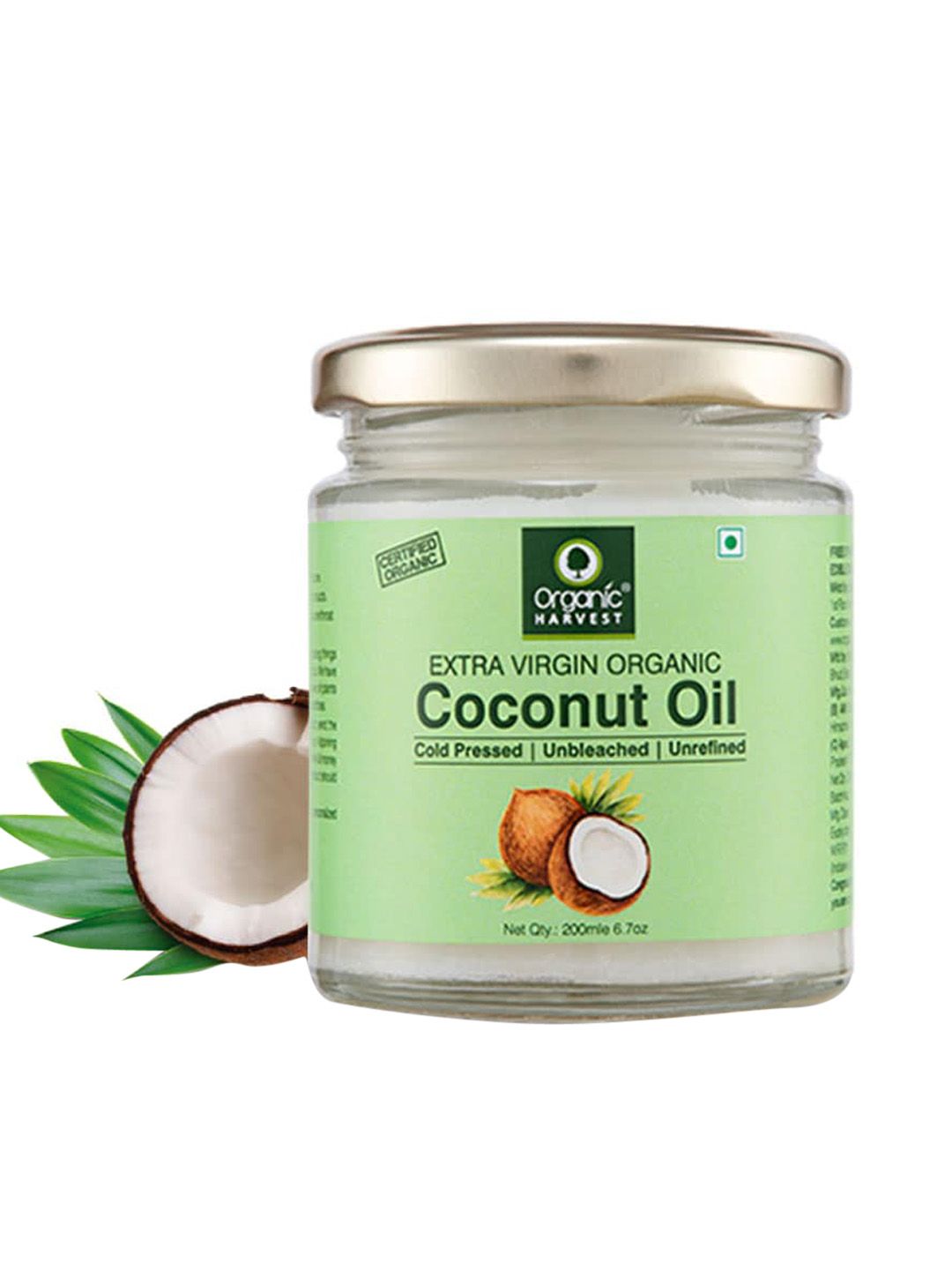 Organic Harvest Cold Pressed Extra Virgin Organic Coconut Oil 200ml Price in India