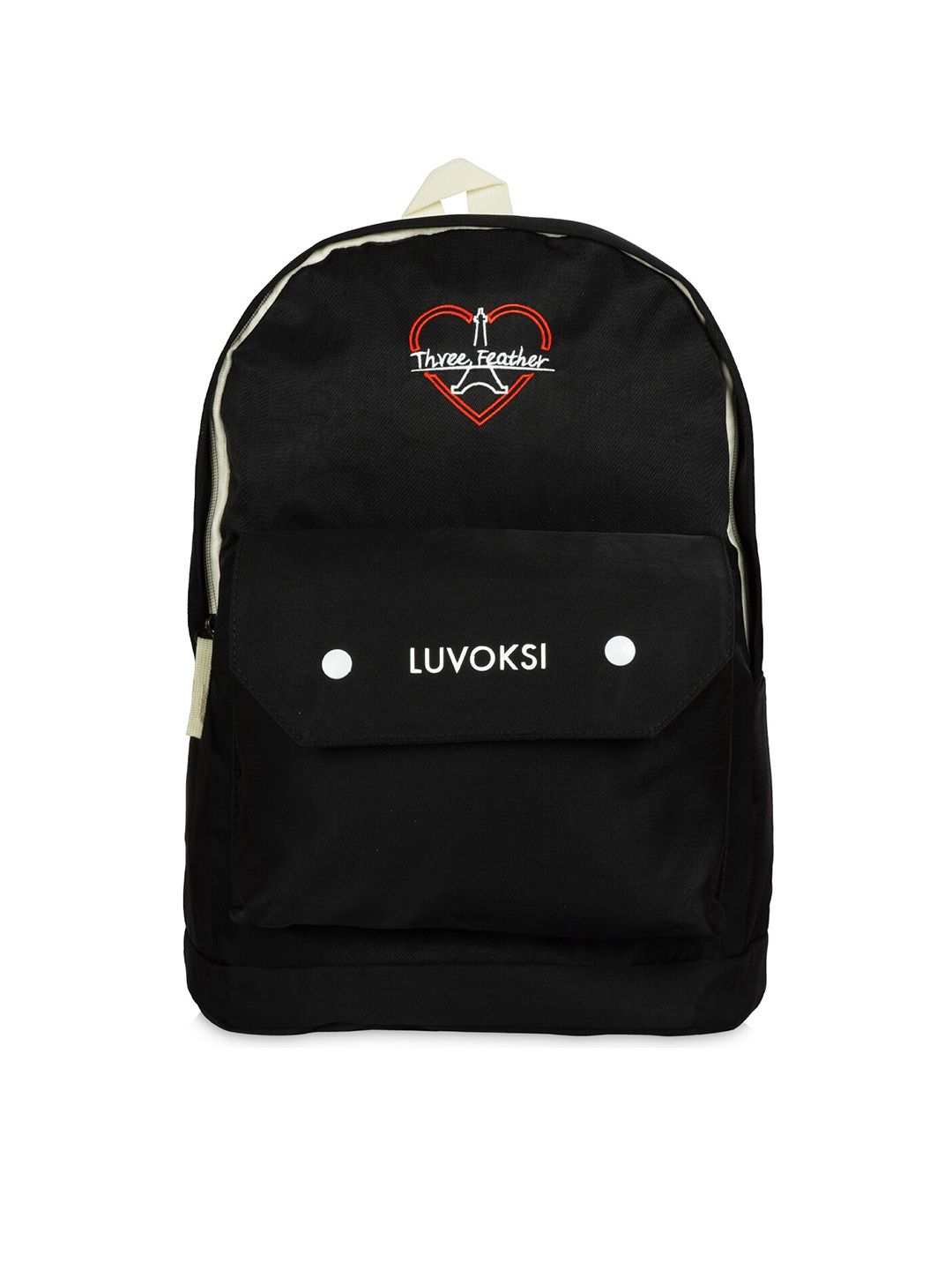 Luvoksi Women Black Grphic Embroidered Backpack Price in India