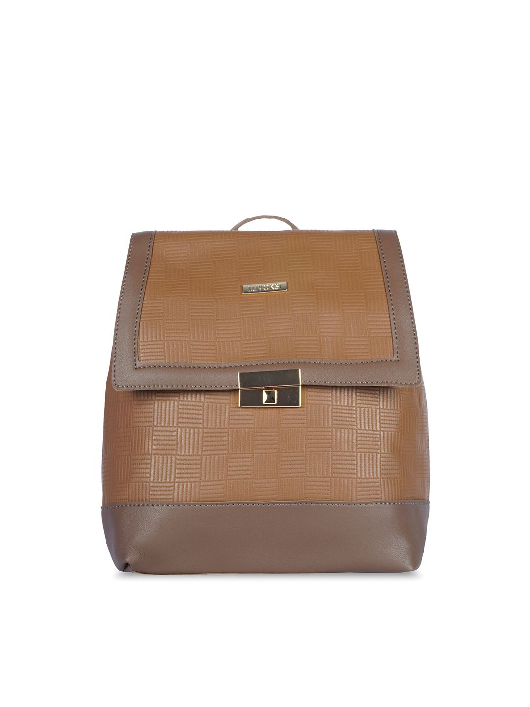 Luvoksi Women Brown Geometric Backpack Price in India