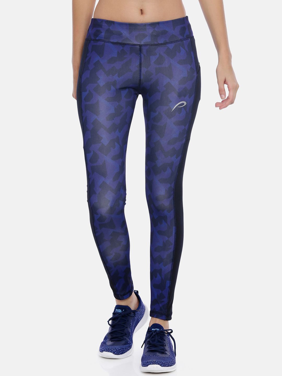 Proline Women Blue & Black Printed Tights Price in India