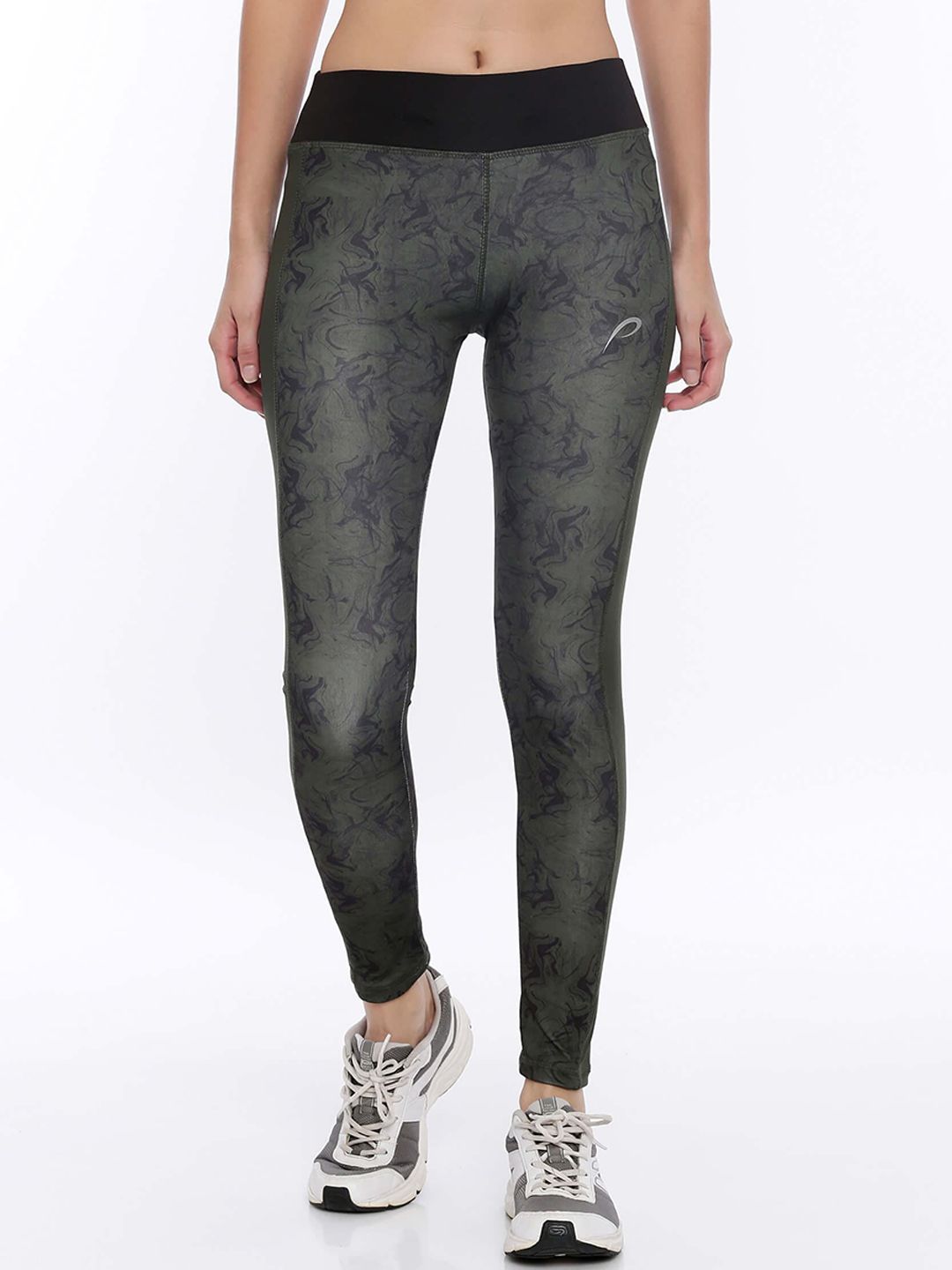 Proline Women Grey & Black Printed Track Pants Price in India