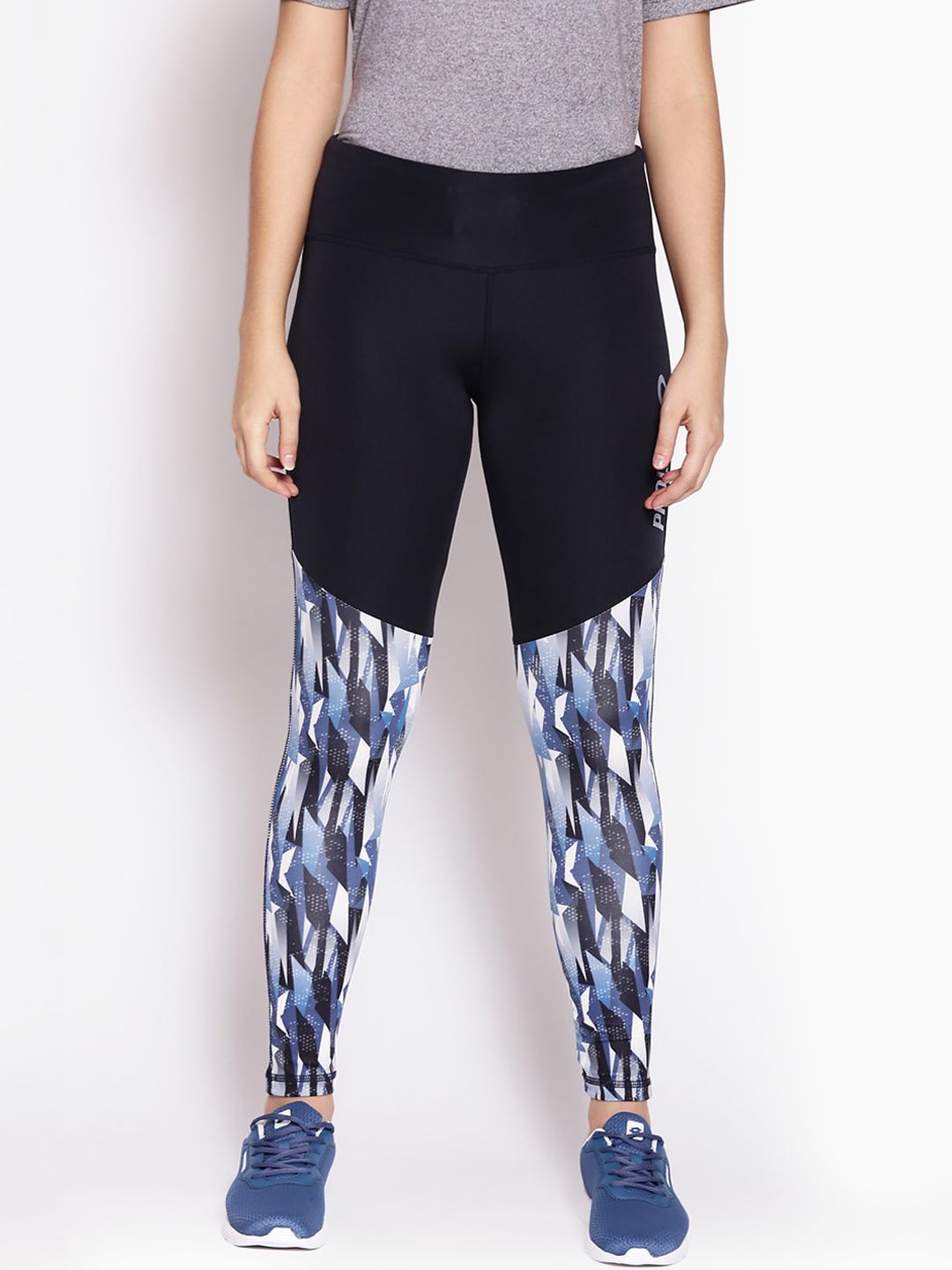 Proline Women Blue & White Printed Tights Price in India