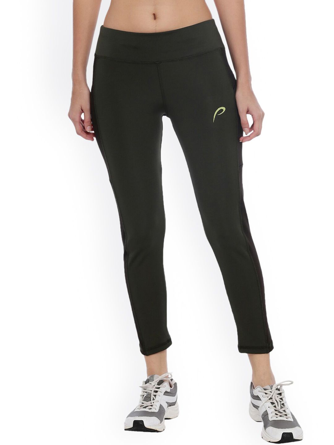 Proline Women Olive Solid Track Pants Price in India