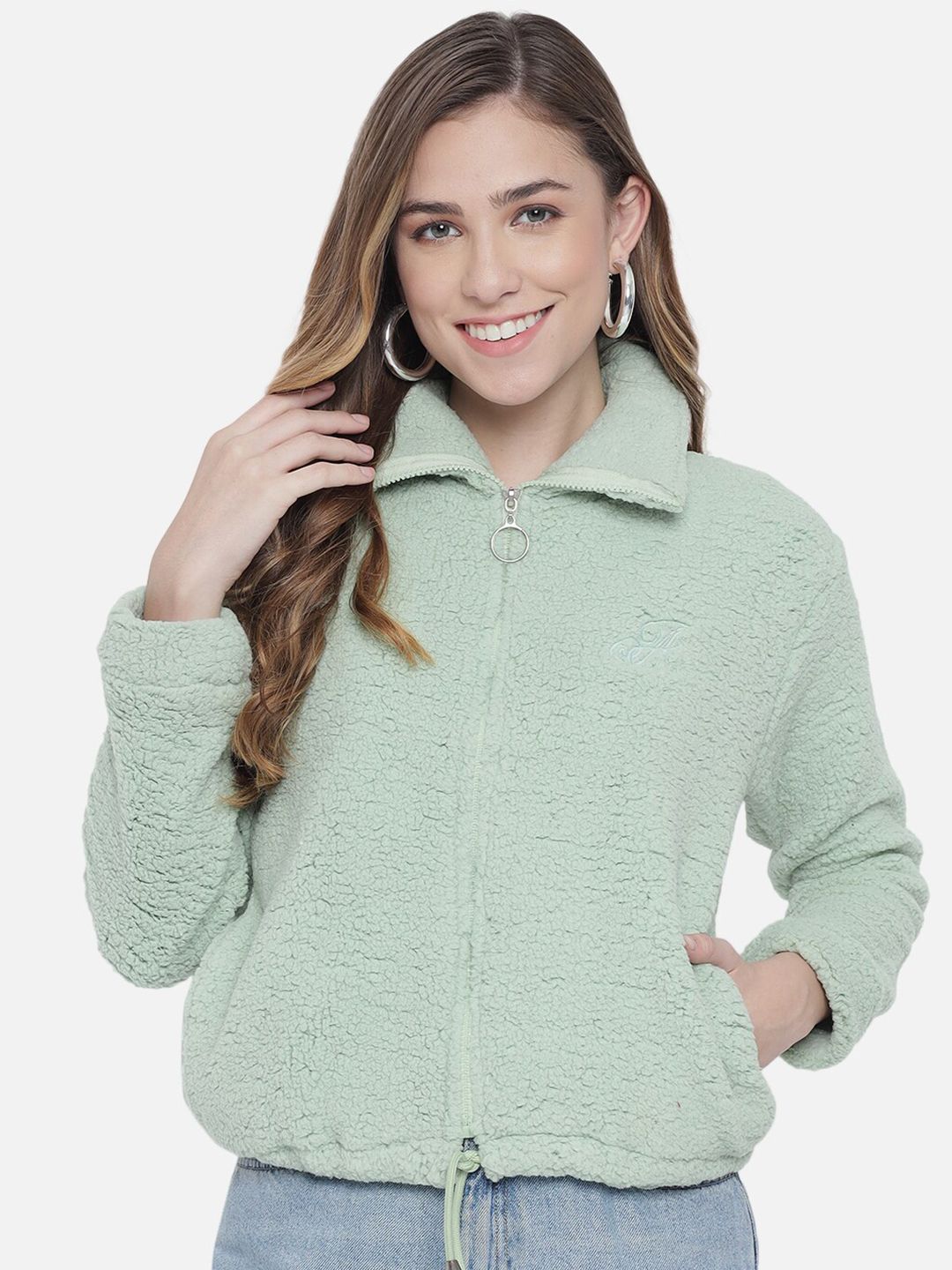 ANTI CULTURE Women Green Sweatshirt Price in India