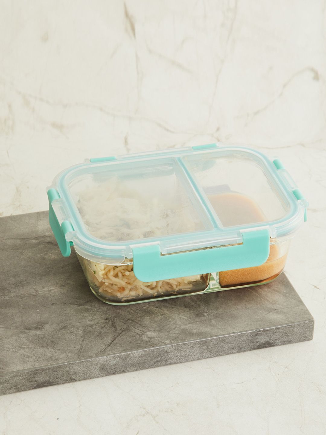 Home Centre Transparent Solid Glass Food Storage Container with Removable Lid Price in India