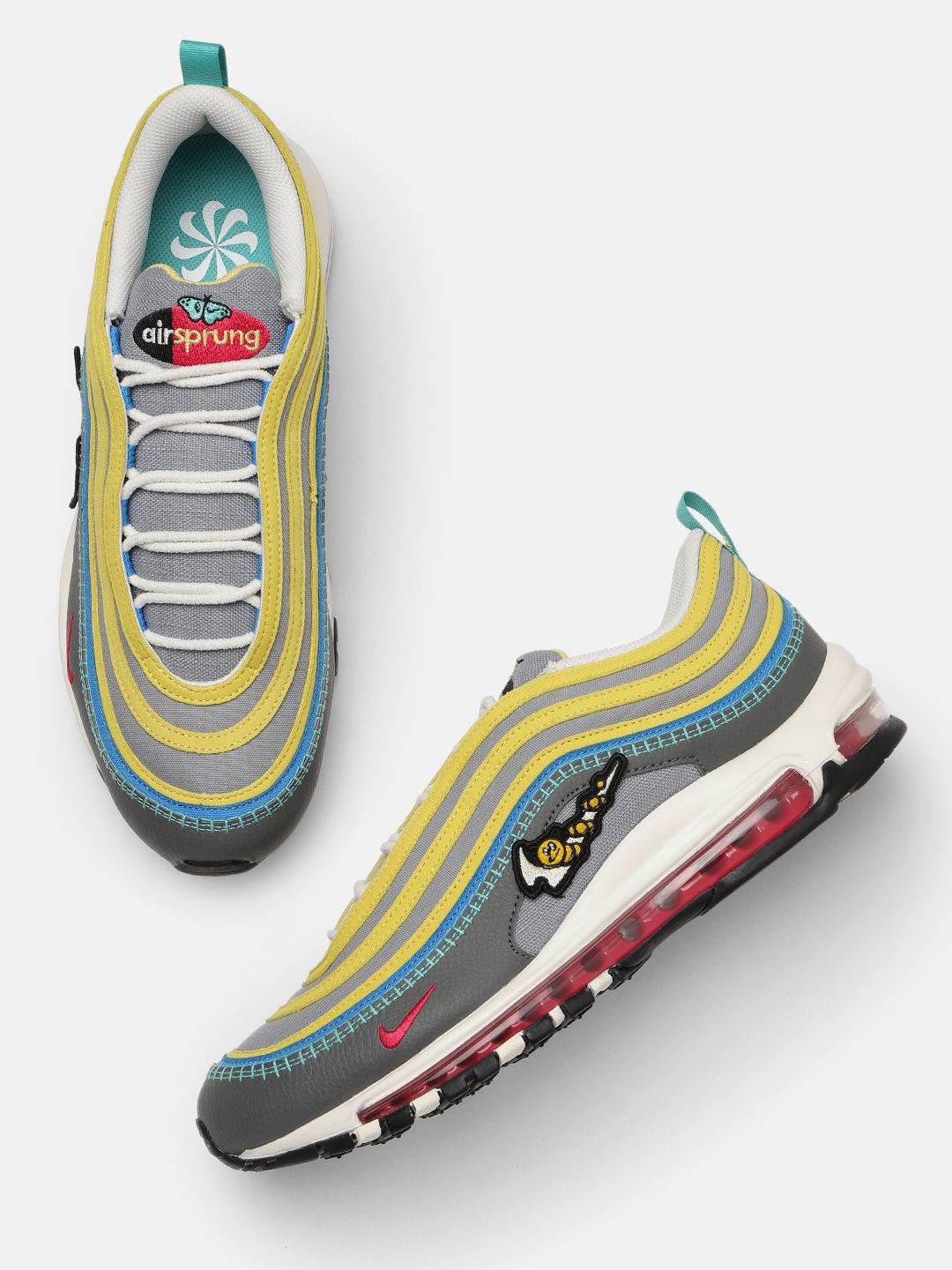 Buy Nike Men Grey & Yellow Air Max 97 SE Next Nature Sneakers