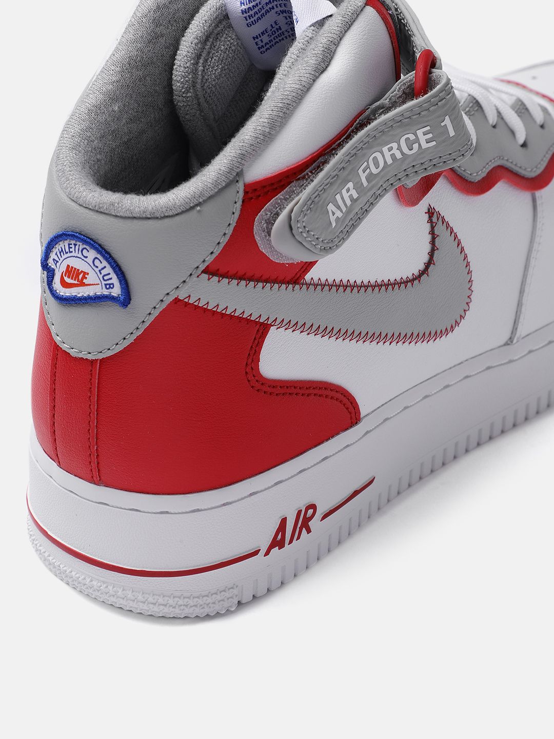 nike air force 1 mid grey red