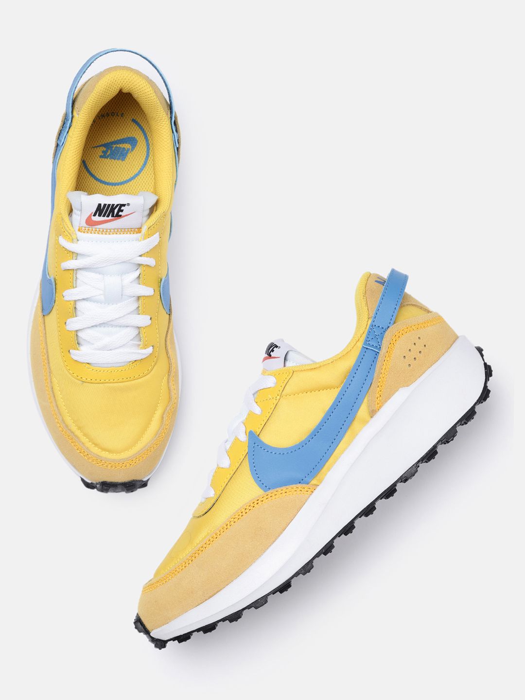Nike Women Yellow Solid Leather Sneakers Price in India