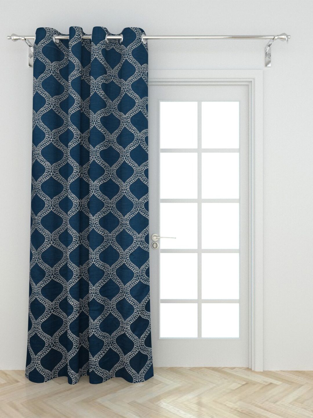 Home Centre Blue & Grey Window Curtain Price in India