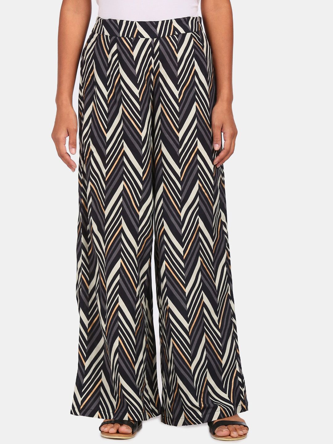 Anahi Women Black Printed Palazzos Price in India