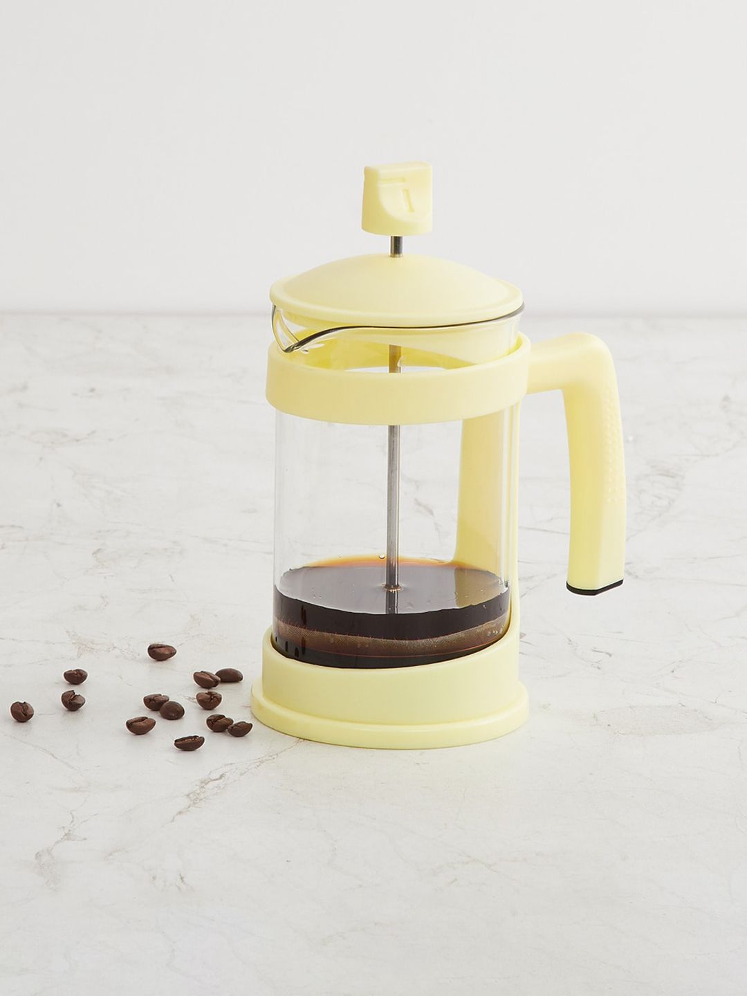 Home Centre Transparent & Yellow Glass Coffee Plunger Price in India